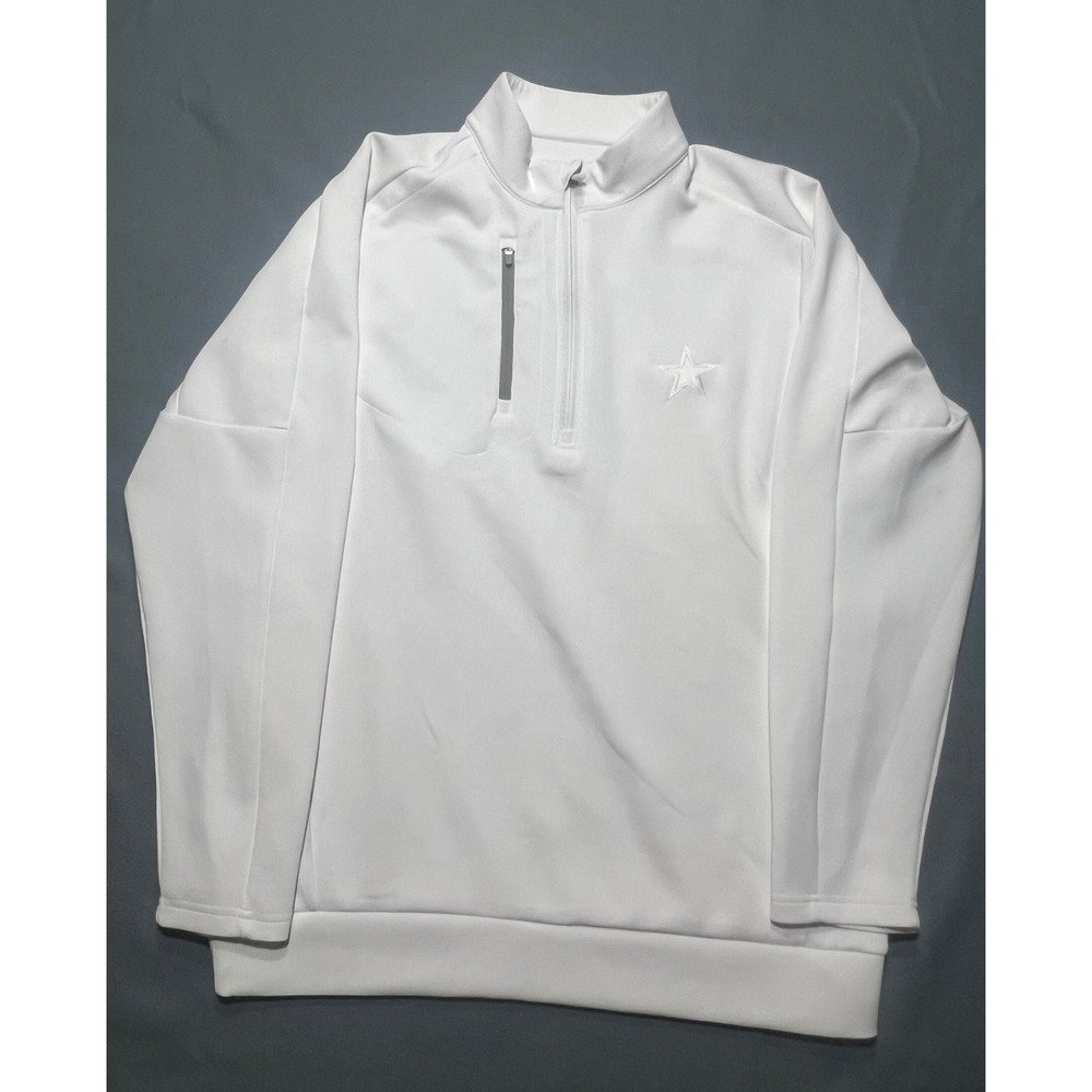 Antigua Dallas Cowboys Mens XL White Quarter Zip Pullover Jacket Star